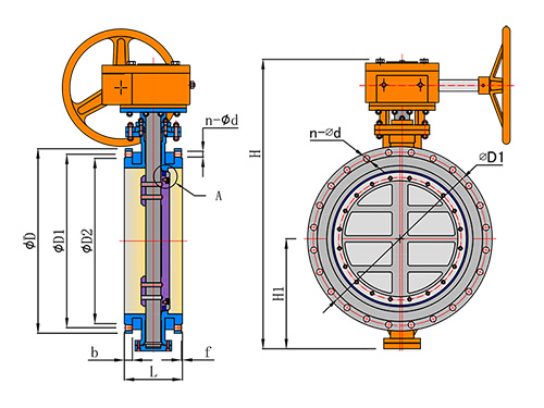 Worm Gear Flange Triple Eccentric Butterfly Valve