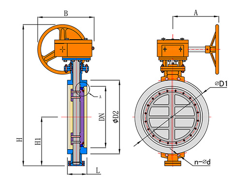 Worm Gear Triple Offset Wafer Butterfly Valve