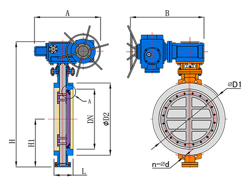 Worm Gear Triple Offset Wafer Butterfly Valve